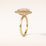 3.10 CT Pear Shaped Halo Moissanite Engagement Ring