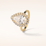 3.10 CT Pear Shaped Halo Moissanite Engagement Ring