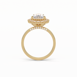 Pear Pave & Halo Lab Grown Diamond Engagement Ring