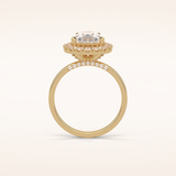 3.10 CT Pear Shaped Halo Moissanite Engagement Ring