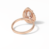 Pear Pave & Halo Lab Grown Diamond Engagement Ring