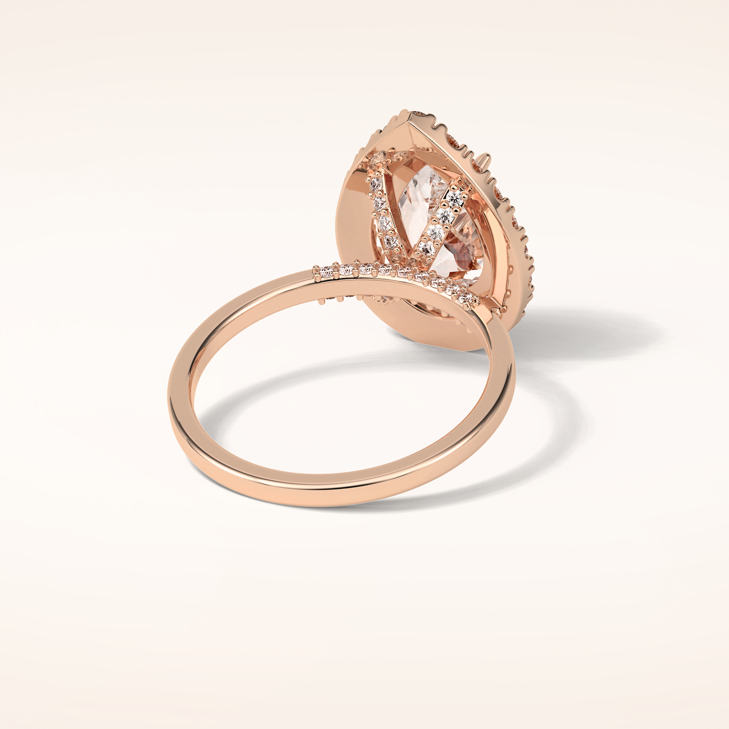 3.10 CT Pear Shaped Halo Moissanite Engagement Ring