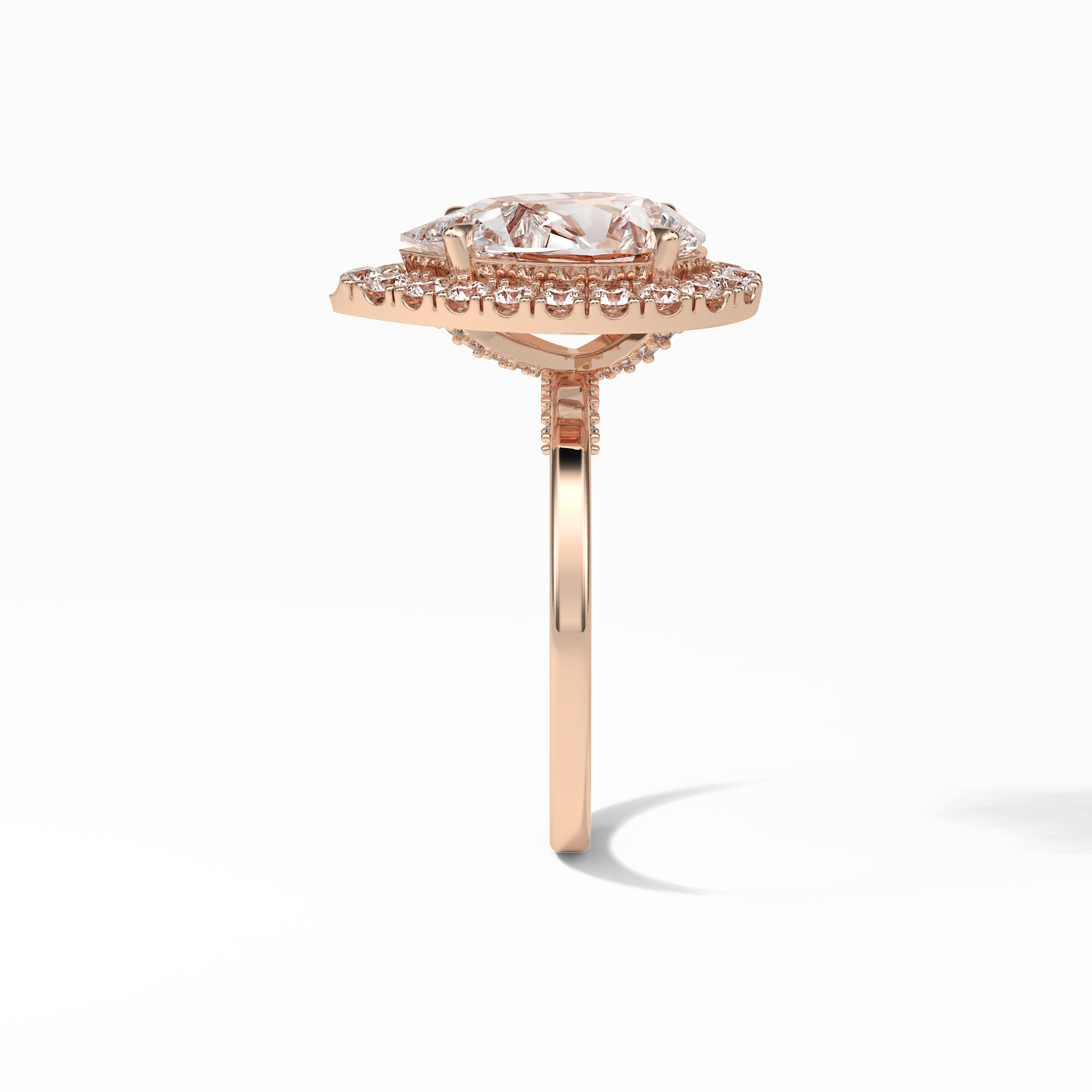 Pear Pave & Halo Lab Grown Diamond Engagement Ring