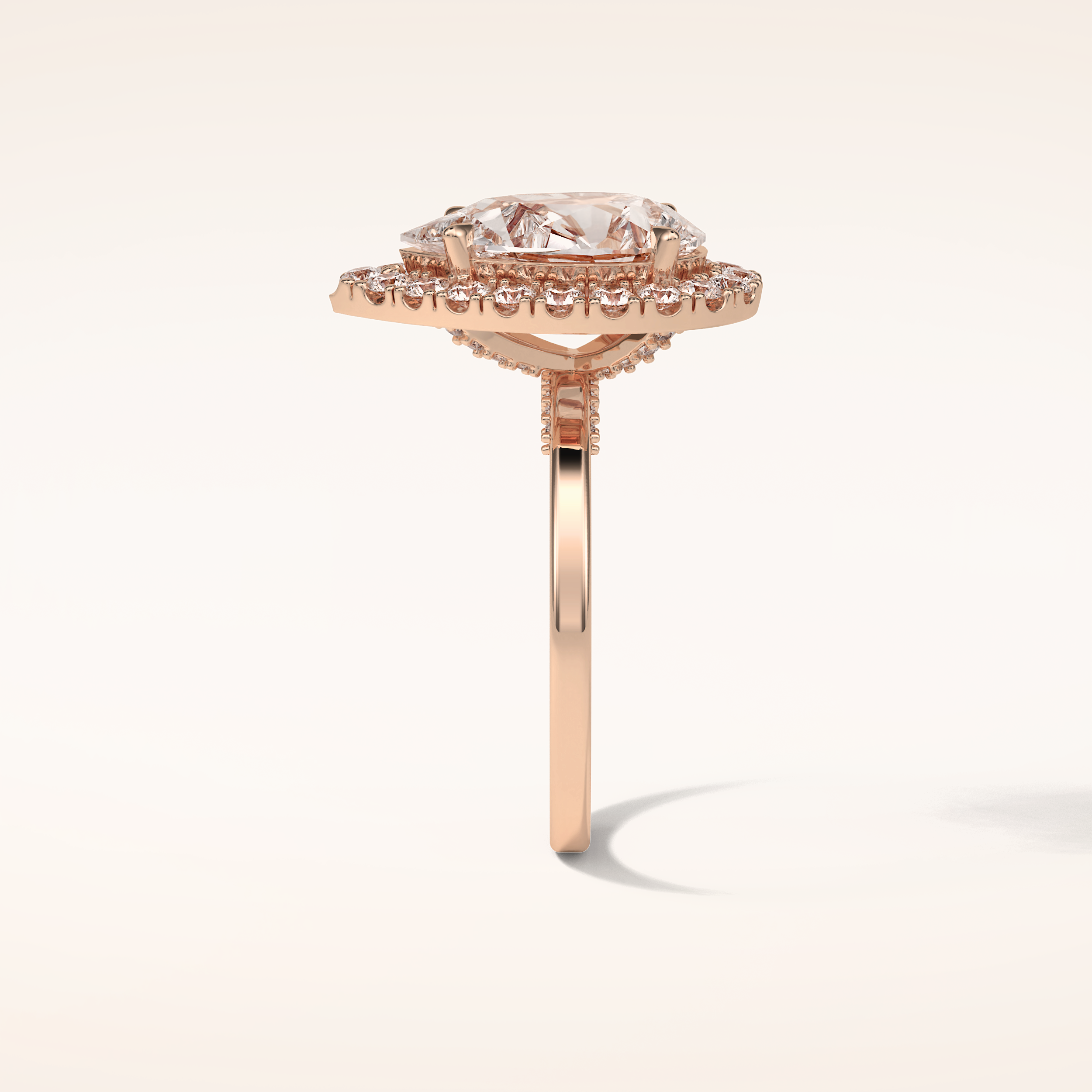 3.10 CT Pear Shaped Halo Moissanite Engagement Ring