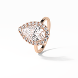 Pear Pave & Halo Lab Grown Diamond Engagement Ring