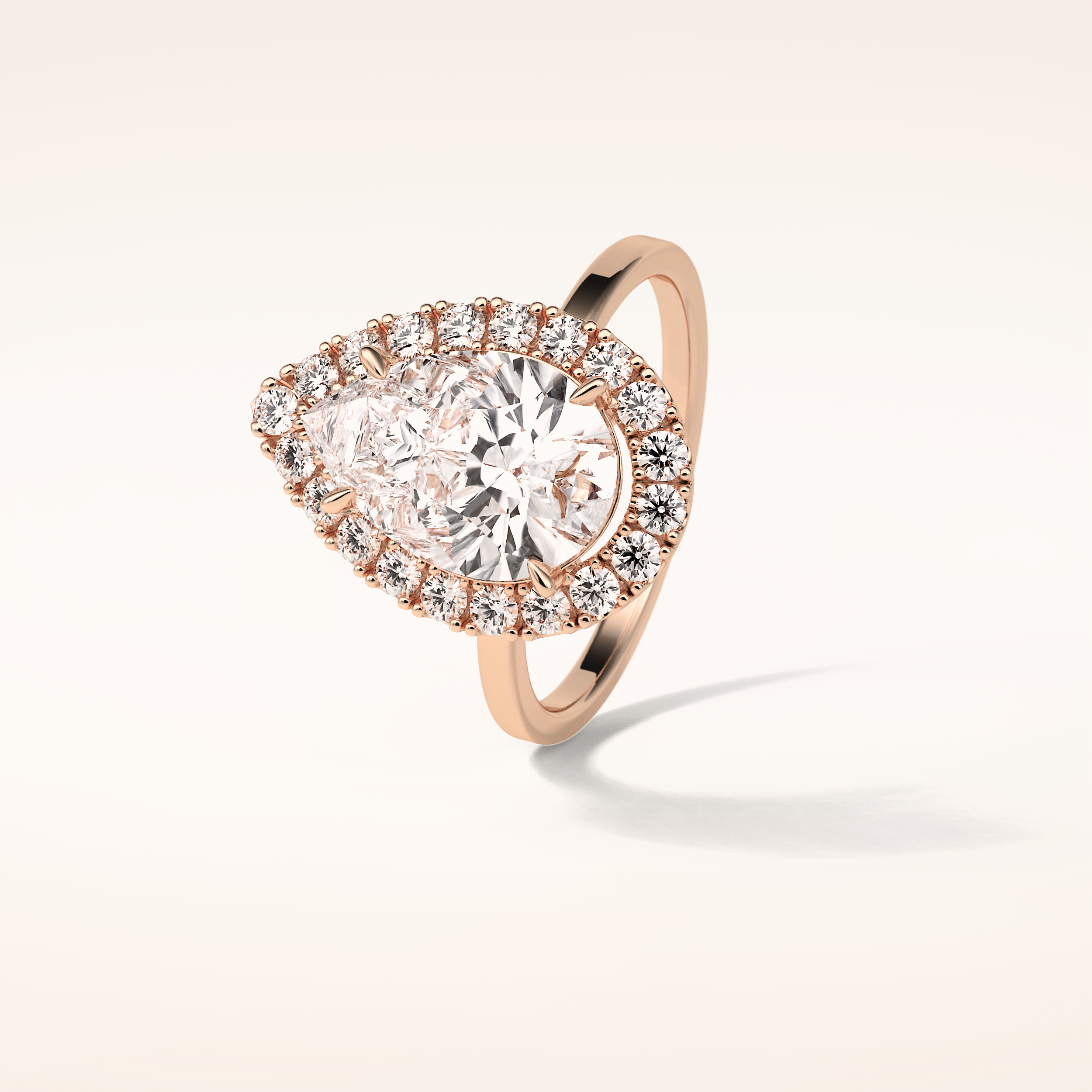 3.10 CT Pear Shaped Halo Moissanite Engagement Ring