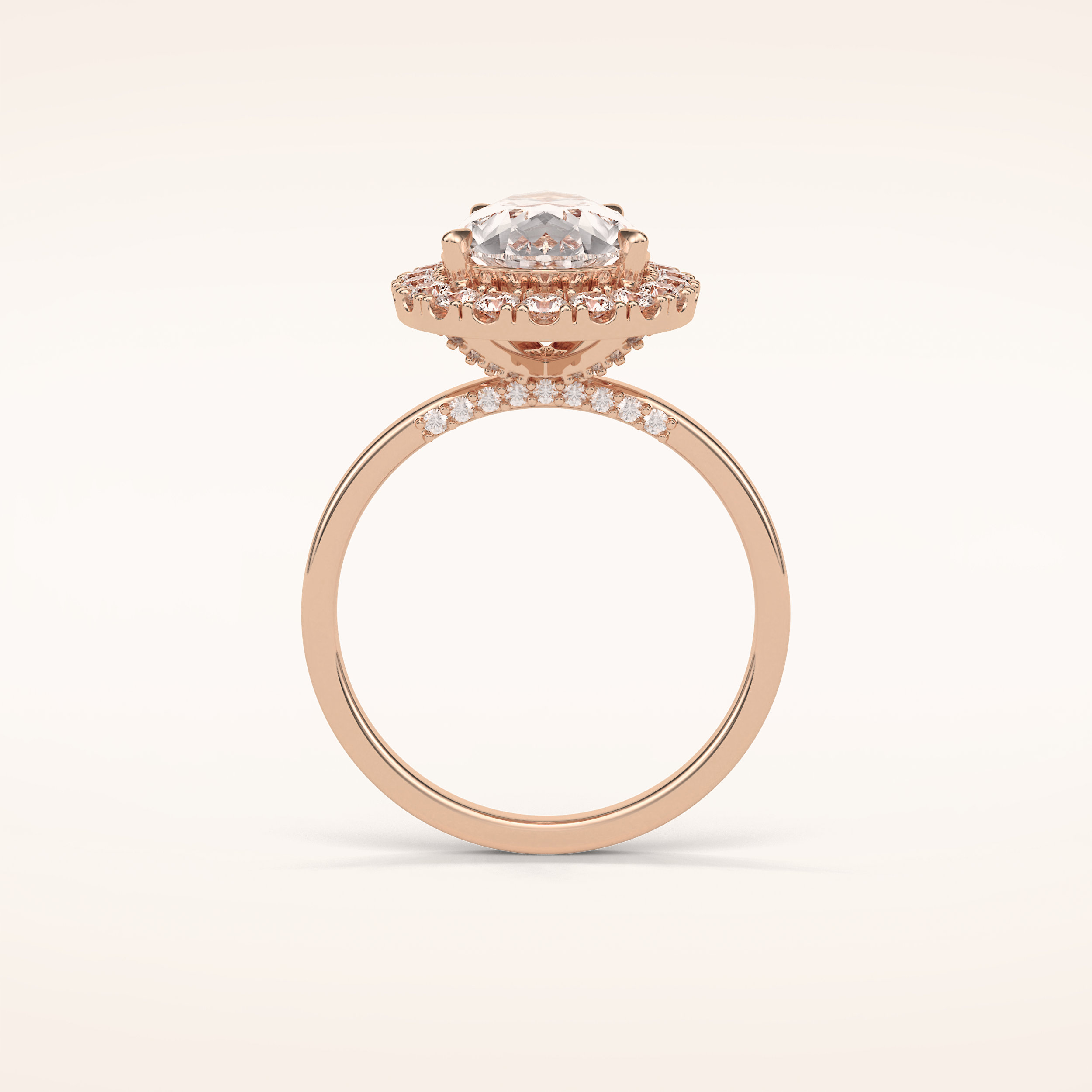 3.10 CT Pear Shaped Halo Moissanite Engagement Ring