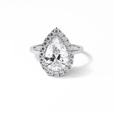 Pear Pave & Halo Lab Grown Diamond Engagement Ring