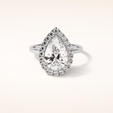 3.10 CT Pear Shaped Halo Moissanite Engagement Ring