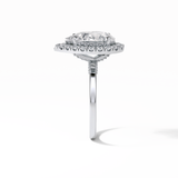 Pear Pave & Halo Lab Grown Diamond Engagement Ring