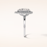 3.10 CT Pear Shaped Halo Moissanite Engagement Ring