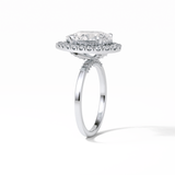 Pear Pave & Halo Lab Grown Diamond Engagement Ring