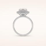 3.10 CT Pear Shaped Halo Moissanite Engagement Ring