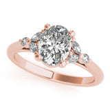 0.50 CT Oval Shaped Moissanite Engagement Ring In Cluster 3