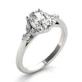 0.50 CT Oval Shaped Moissanite Engagement Ring In Cluster 7