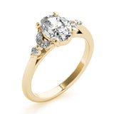 0.50 CT Oval Shaped Moissanite Engagement Ring In Cluster 10