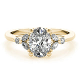 0.50 CT Oval Shaped Moissanite Engagement Ring In Cluster 11