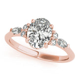 2.0 CT Oval Shaped Moissanite Engagement Ring In Cluster 11