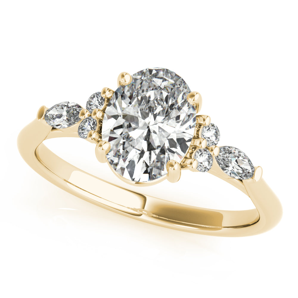 2.0 CT Oval Shaped Moissanite Engagement Ring In Cluster 8