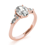 2.0 CT Oval Shaped Moissanite Engagement Ring In Cluster 12
