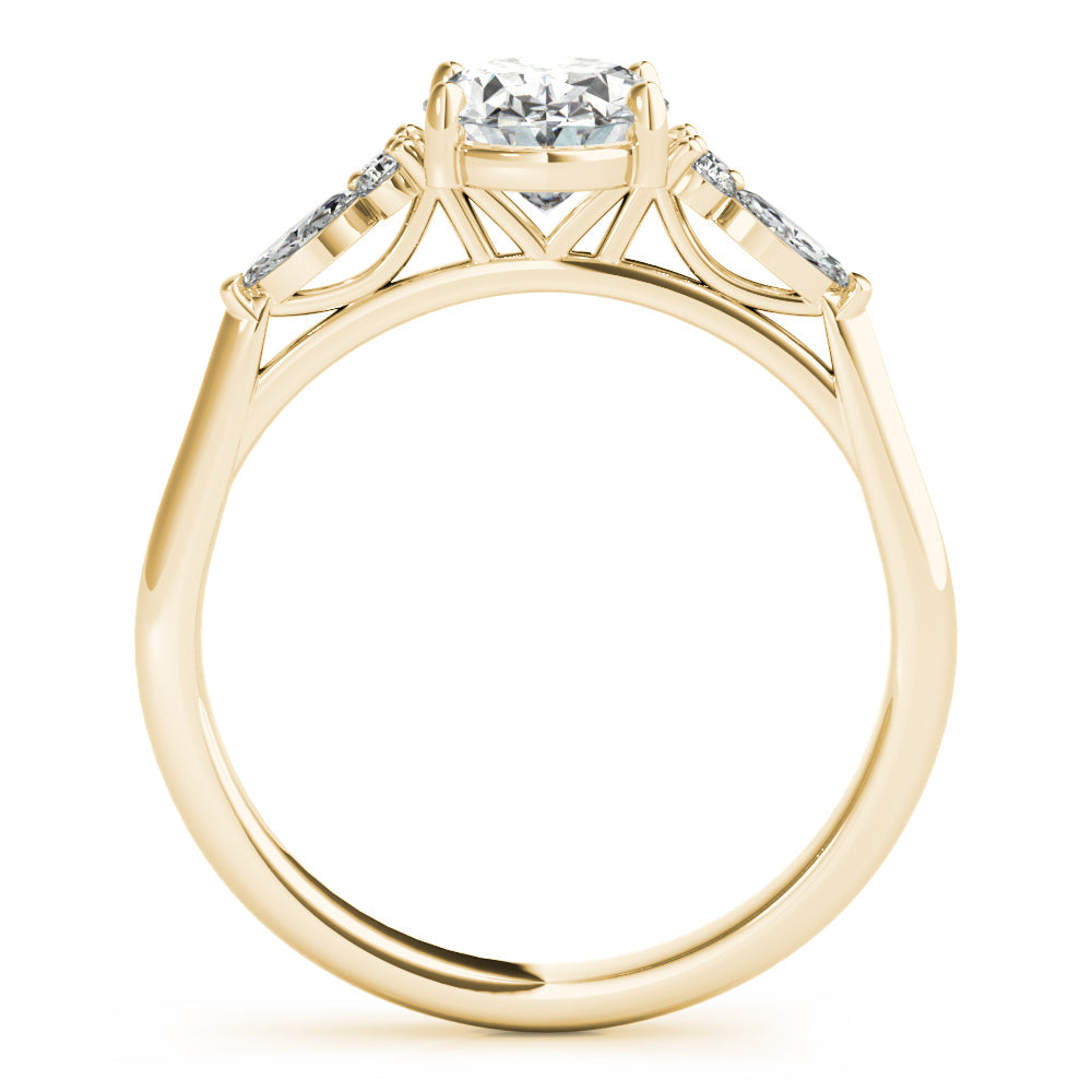 2.0 CT Oval Shaped Moissanite Engagement Ring In Cluster 9