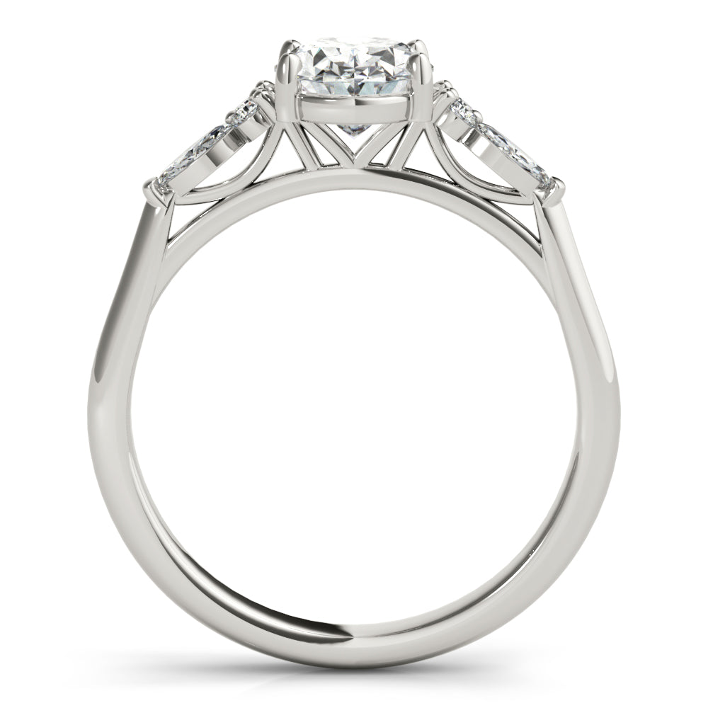 2.0 CT Oval Shaped Moissanite Engagement Ring In Cluster 4
