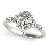 2.0 CT Oval Shaped Moissanite Engagement Ring In Cluster 2