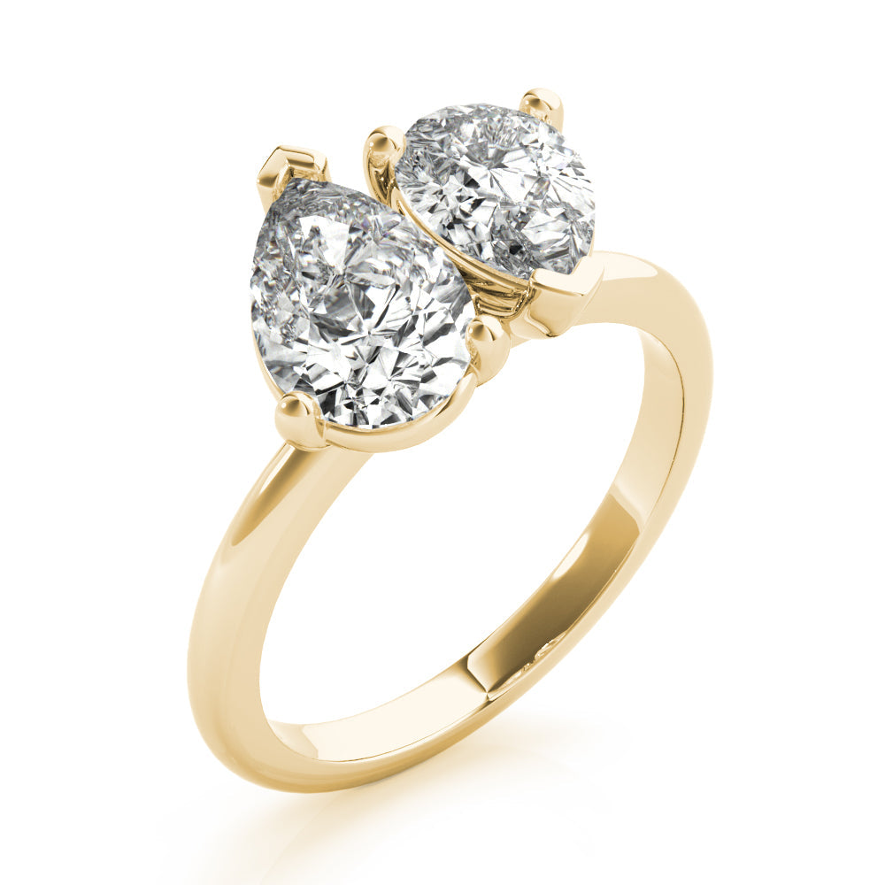 2.5 CT Pear & Marquise Shaped Moissanite Ring In Two Stone Design 7