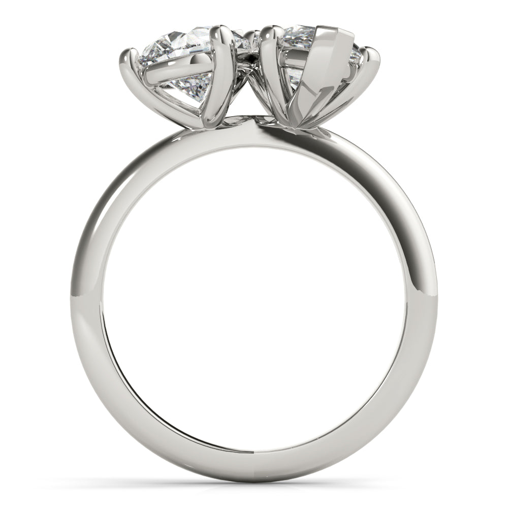2.5 CT Pear & Marquise Shaped Moissanite Ring In Two Stone Design 3
