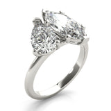 2.5 CT Pear & Marquise Shaped Moissanite Ring In Two Stone Design 2