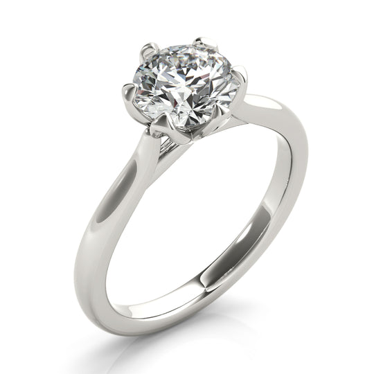 1.0 CT Round Shaped Moissanite Engagement Ring In Solitaire 3