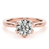 1.0 CT Round Shaped Moissanite Engagement Ring In Solitaire 11