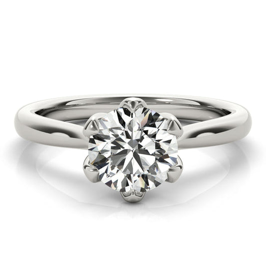 1.0 CT Round Shaped Moissanite Engagement Ring In Solitaire 1