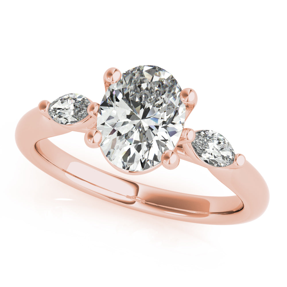 1.0 CT Oval Shaped Moissanite Engagement Ring In Three Stone 6