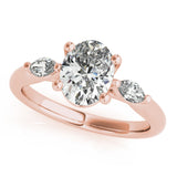 1.0 CT Oval Shaped Moissanite Engagement Ring In Three Stone 6