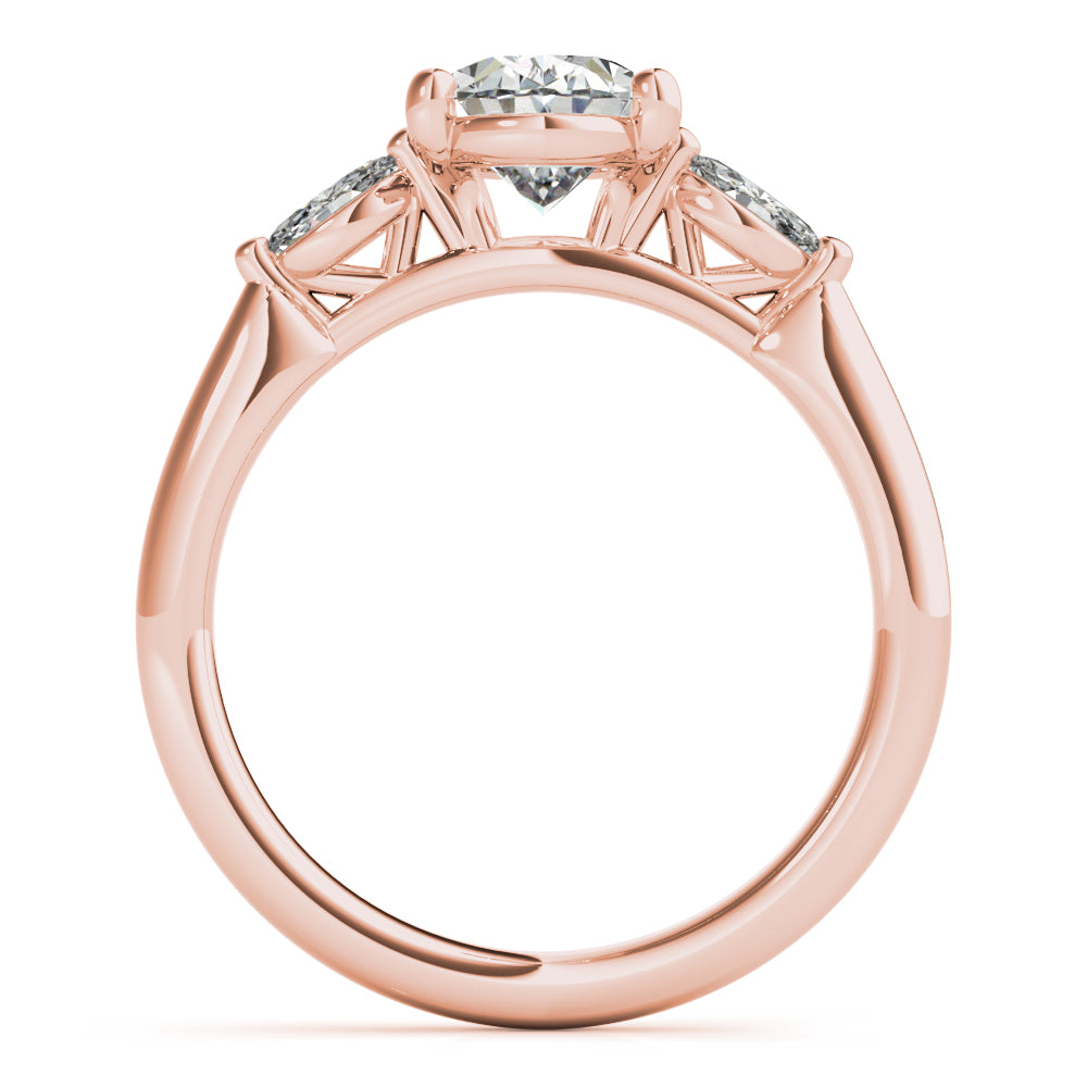 1.0 CT Oval Shaped Moissanite Engagement Ring In Three Stone 7