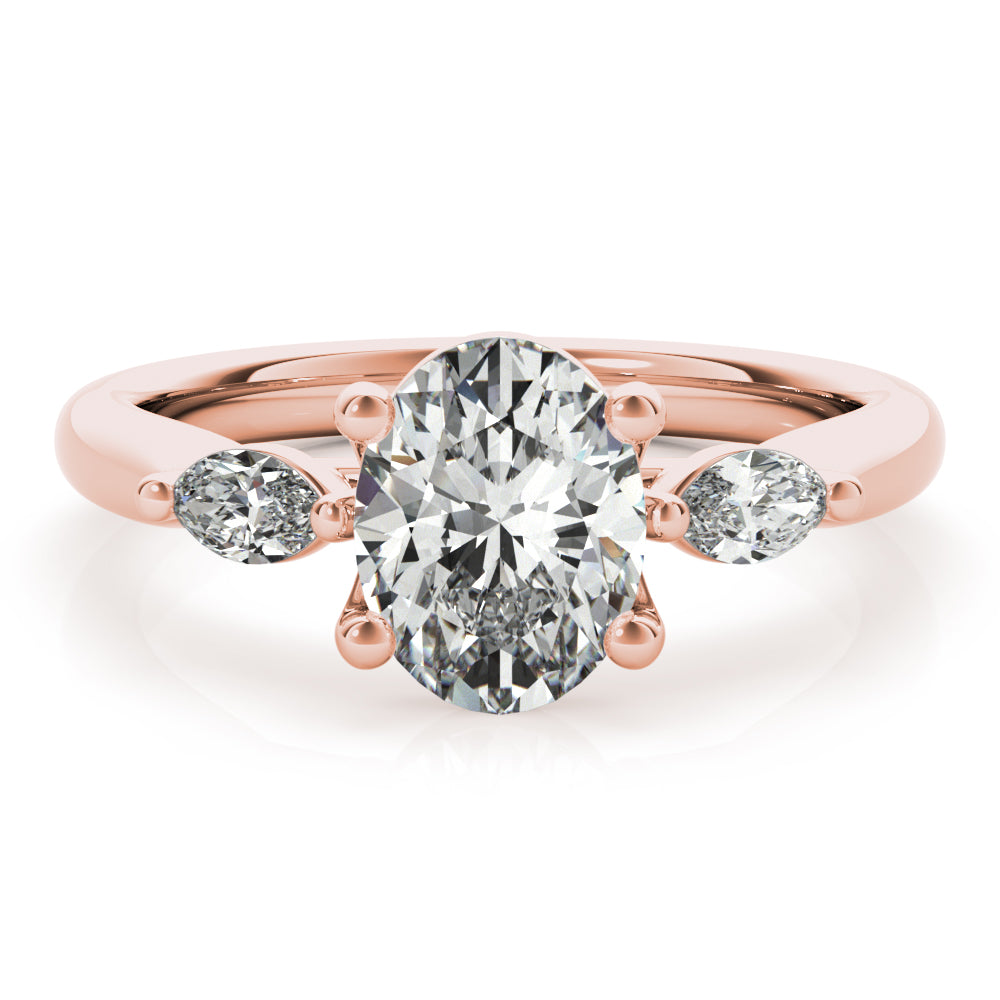 1.0 CT Oval Shaped Moissanite Engagement Ring In Three Stone 5