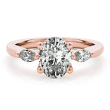 1.0 CT Oval Shaped Moissanite Engagement Ring In Three Stone 5