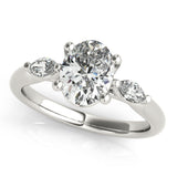 1.0 CT Oval Shaped Moissanite Engagement Ring In Three Stone 2