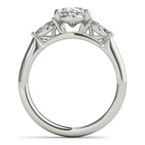 1.0 CT Oval Shaped Moissanite Engagement Ring In Three Stone 3
