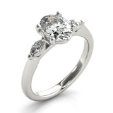 1.0 CT Oval Shaped Moissanite Engagement Ring In Three Stone 4