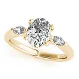 1.0 CT Oval Shaped Moissanite Engagement Ring In Three Stone 10