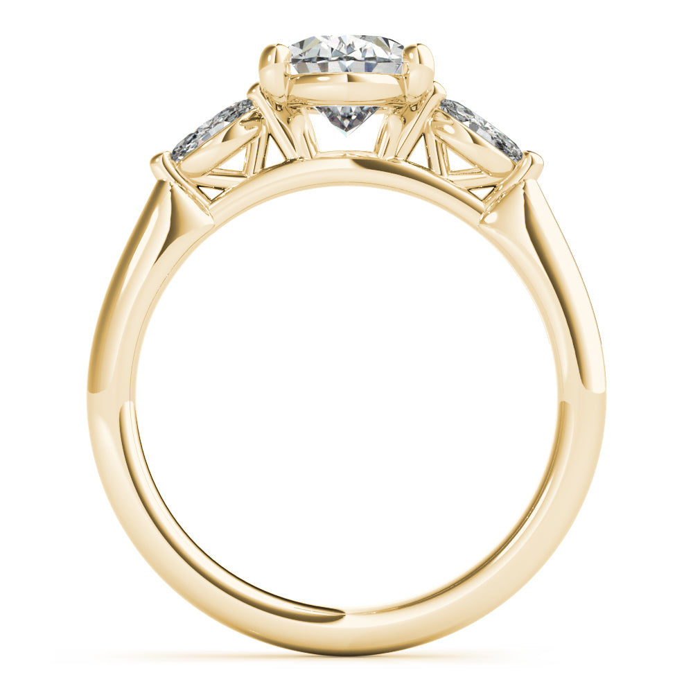 1.0 CT Oval Shaped Moissanite Engagement Ring In Three Stone 11