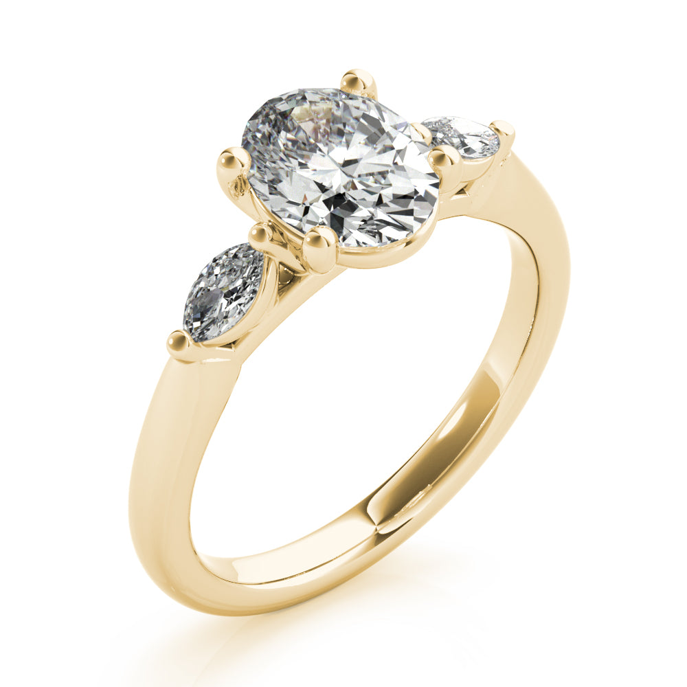 1.0 CT Oval Shaped Moissanite Engagement Ring In Three Stone 12