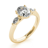 1.0 CT Oval Shaped Moissanite Engagement Ring In Three Stone 12