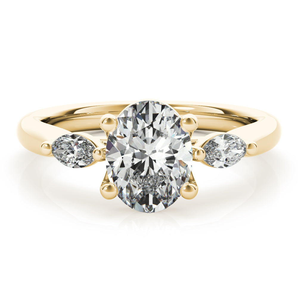 1.0 CT Oval Shaped Moissanite Engagement Ring In Three Stone 9