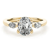 1.0 CT Oval Shaped Moissanite Engagement Ring In Three Stone 9