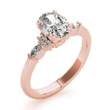 1.0 CT Oval Shaped Moissanite Engagement Ring In Cluster Design 8