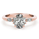 1.0 CT Oval Shaped Moissanite Engagement Ring In Cluster Design 5