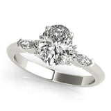 1.0 CT Oval Shaped Moissanite Engagement Ring In Cluster Design 2